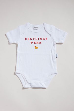 Erstlingswerk - Strampler aus weisser Biobaumwolle von Elternhaus